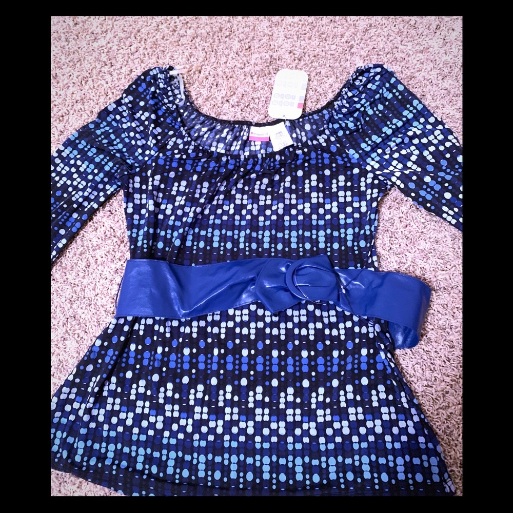 Juniors💙 Top with Belt Size XL Blue NWT